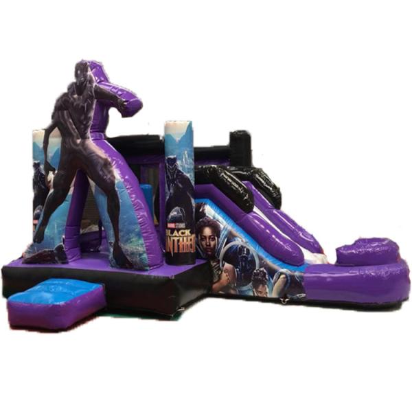 Quality Black Panther 	Kids Inflatable Bounce House With Dry Slide 3 Years Warrenty for sale