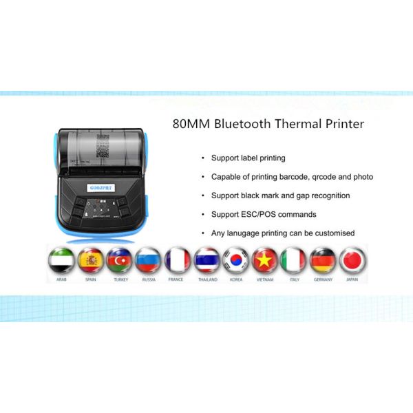 Mini Receipt Compact Wireless Printer Easy Paper Structure For Supermarket