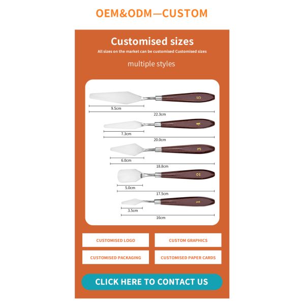 5 Piece Stainless Steel Artist Palette Knife Set For Oil Acrylic Paint Cake Decorating