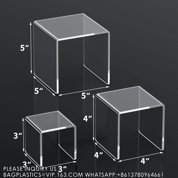 Quality Acrylic Display Boxes Clear Cube Riser Transparent Display Cases For Collectibles 5 Sided Acrylic Cube Organizer for sale