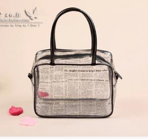 Customized Printing PVC Handbags , Fashion Plastic Ladies Handbags