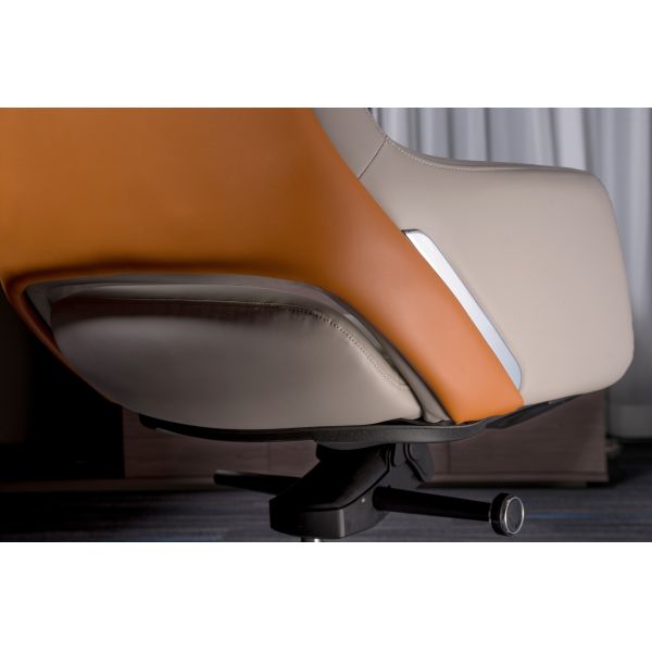 135 Degree Modern Executive Office Chair , DIOUS Grey Leather Desk Chair