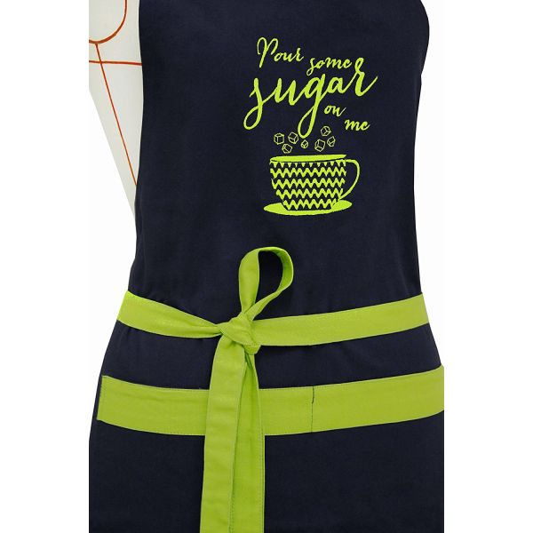 Embroidered 100% Cotton Professional Apron for Men & Women with Adjustable Neck & Centre Pockets Perfect for Cooking