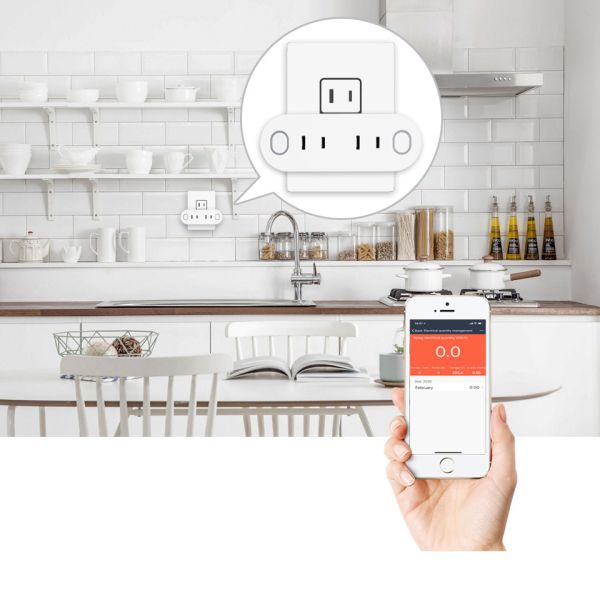 Alexa Enabled 15A Wifi Smart Outlet APP Remote Control