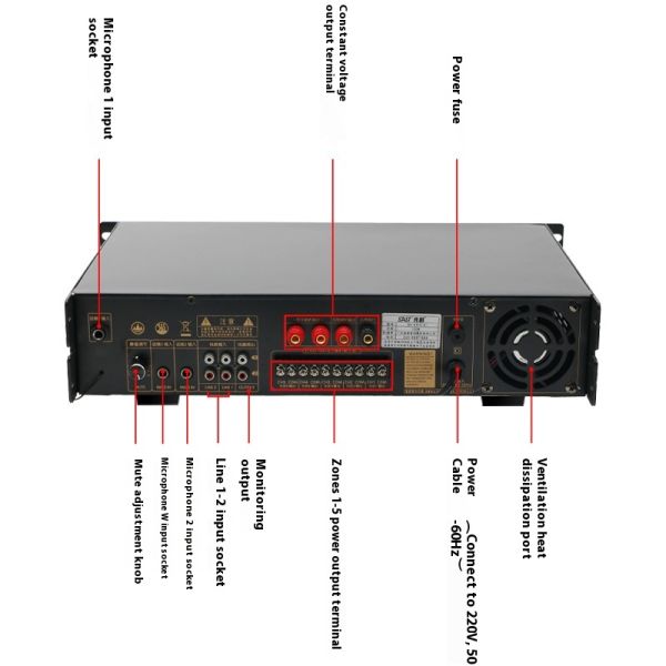 SA-5015 High-Power BT Wireless USB Card Engineering-Grade Fixed Resistor 150W/250W/400W Fixed Voltage Partition Power Amplifier