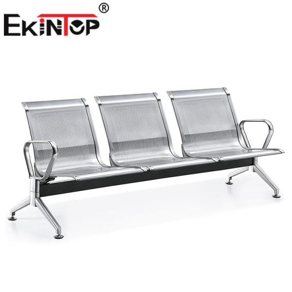 Comfortable Three Seater Airport Chair , Powder Coated Steel Reception Waiting Chair