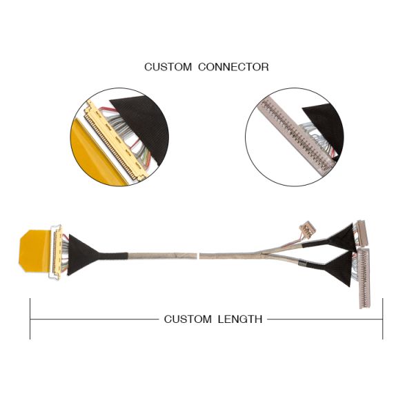 LVDS Cable Assembly Connector 0.5mm Pitch Custom Length