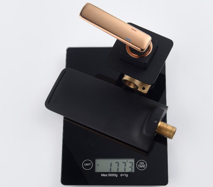 Black Golden Copper Waterfall ODM Concealed Basin Faucet