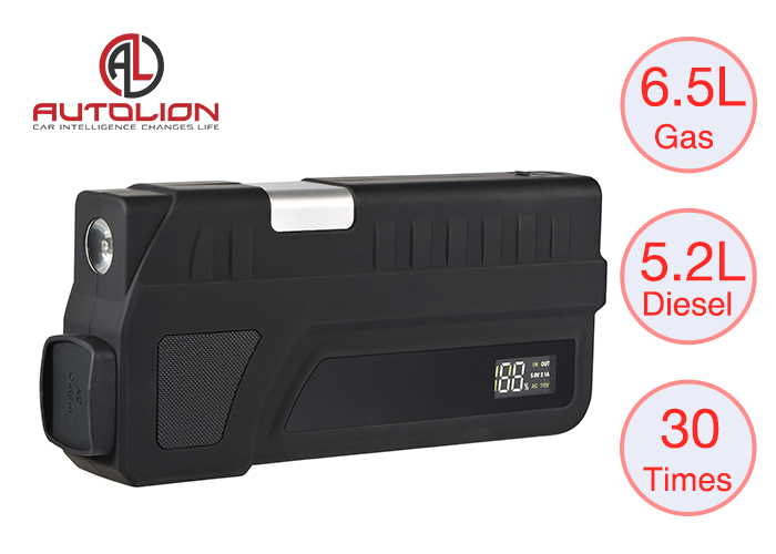 Portable Black Mini Car Jump Start Battery Pack AC DC Output / Car Battery Booster