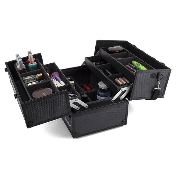 Quality Aluminum Frame Makeup Train Case , Makeup Artist Organizer For Personal Use for sale