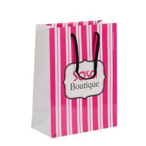 China Foldable Customized Branded Paper Bags / Paper Gift Bags With Rope Handles wholesale
