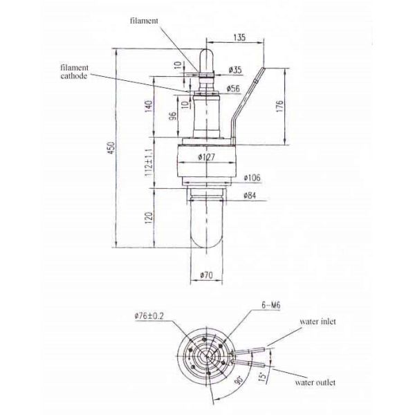 High Power Industrial Magnetron Tube 50kW 915MHz Microwave Plasma CVD