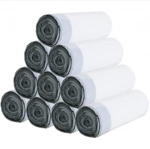 China LDPE Drawstring Garbage Bag 0.04mm Thickness Waste Bin Liner On Roll wholesale