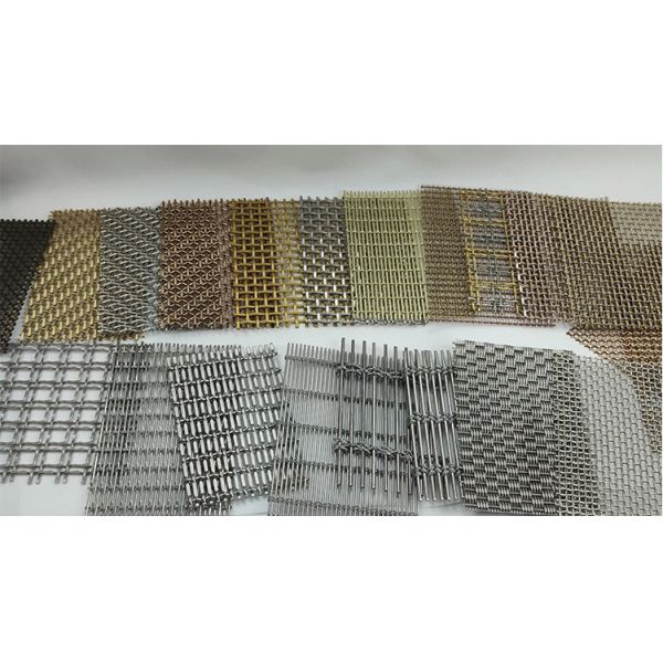 300×300mm Glass Laminated Bronze Decorative Wire Mesh Panels Architectural Metal