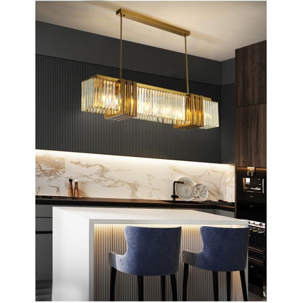 Rectangle Led Crystal Chandelier Dining Room Creative Design dining table light(WH-CY-199)