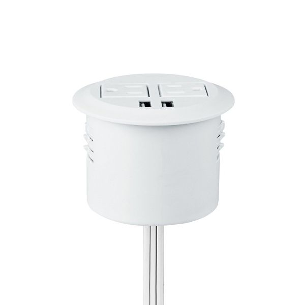 America AC Round Power Socket White Color 3 Inch Diameter 45mm Hole