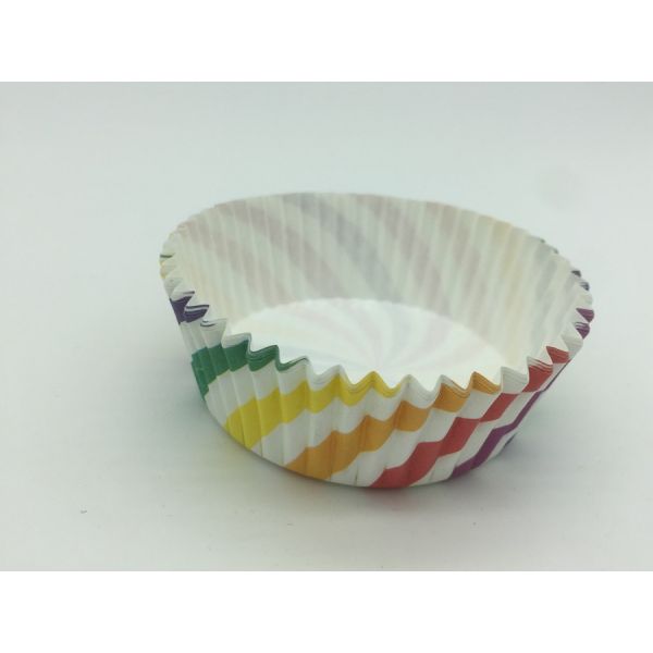 Rainbow Pattern PET Film Coated Printed Paper Cup Baking Muffin Cups Making Disposal Paper Cup