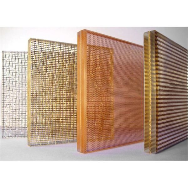300×300mm Glass Laminated Bronze Decorative Wire Mesh Panels Architectural Metal