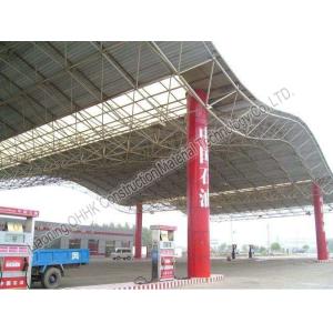 China Gas Station Light Steel Roof Trusses with Steel Space Frame Canopy on sale