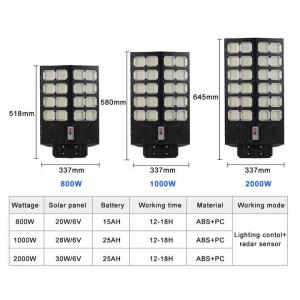 China Garden 900W High Power Solar Street Light With Inbuilt Battery wholesale