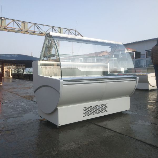 220L Display Volume Delicatessen Display Fridges With Front Lift Up Curved Glass Door