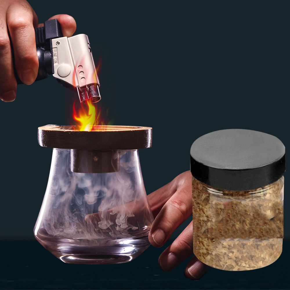 Cocktail Whiskey Smoker Kit with Torch Old Fashioned Drink Smoker Infuser Kit for Christmas Gift Anniversary Birthday Gifts
