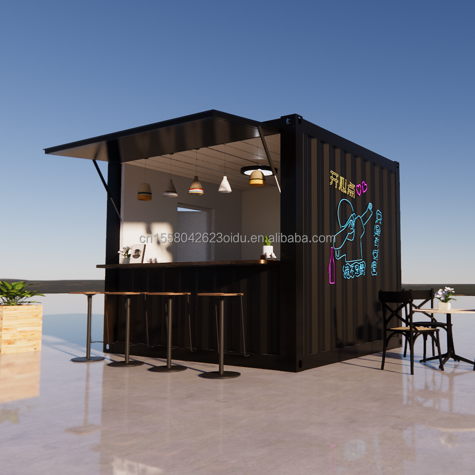 Supermarket Made of Galvanized Steel Square Tubes Main Structure for 20ft or 40ft Mobile Prefabricated Foldable House