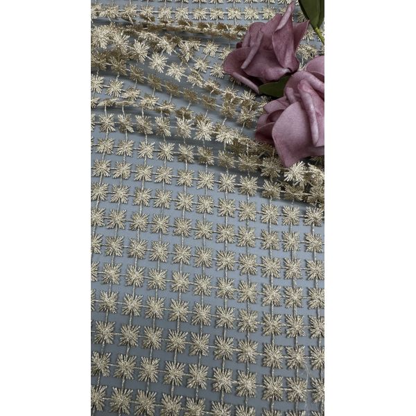 Embroidered Metallic Lace Fabric Hollow-up Spark Shinning Breathe Wedding Dresses