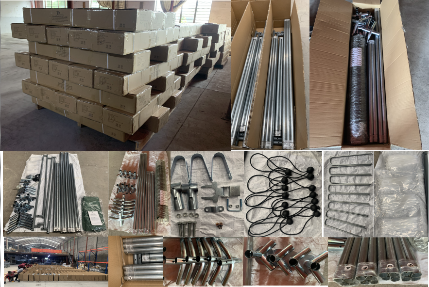 Waterproof Galvanized Steel Tube OEM Chicken Cage Run Chicken Coop with White color cover