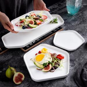 Irregular Solid Contemporary Pure White Porcelain Plate Gifts