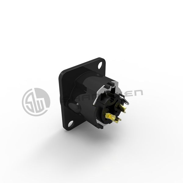 Audio XLR Mini Mini 3 Pin Connector Electrical D Shape Male Socket