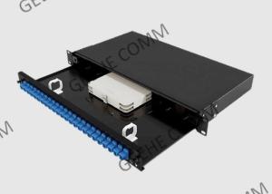 China 19&quot; Rack Mounted Fiber Optic Patch Panel 24 Port SM Duplex Adapters wholesale