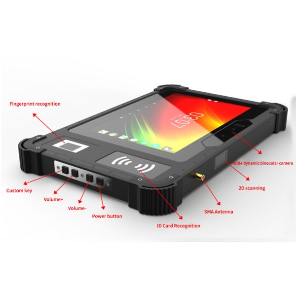 Industrial Rugged Android Waterproof Tablet Pc 8inch IP65 With 1D 2D Barcode Scanner