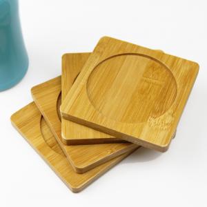 China Custom Blank Bamboo Coasters For Drink Square Bamboo Wood Saucer Mat wholesale