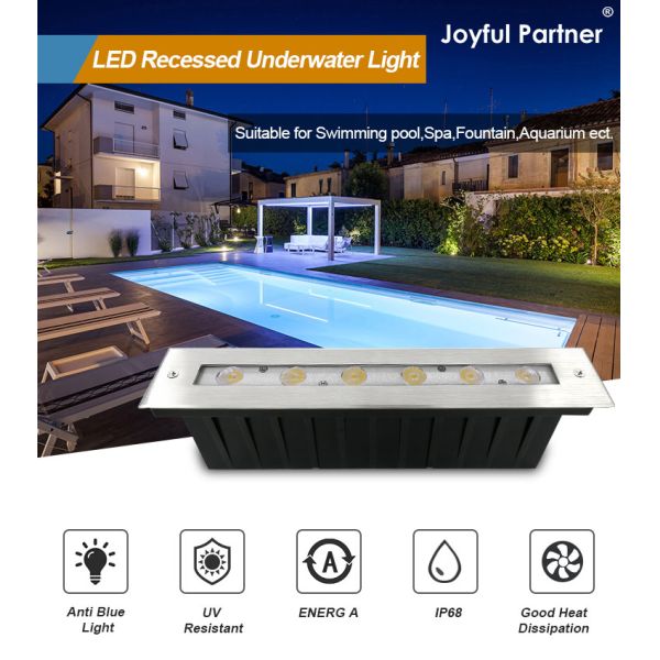 316 Stainless Steel DMX 512 RGB 12w Linear Swimming Pool Led for Waterfall