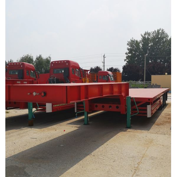 Gooseneck Lowboy Low Bed Semi - Trailer 50t 60t 80t For Container Transportation