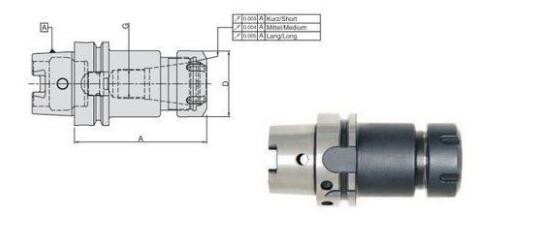 CNC Woodworking HSK Tool Holder Hsk 63 Face Mill Arbor High Accuracy