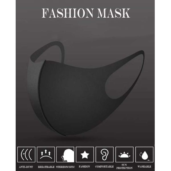 Black 3D Sponge Foam KN90 Particulate Filtering Mask