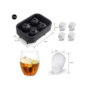 China MHC Food Grade 4 Cavity Ice Cube Trays Silicone Ice Cube Tray Mold Flexible Freezer Safe Cake Moulds on sale
