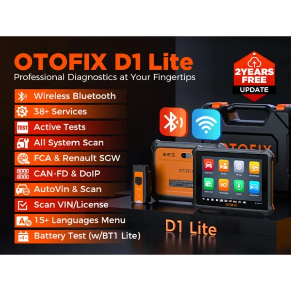 OTOFIX D1 LITE OBD2 Scanner Car Diagnostic Tool Bluetooth Wireless Bi-Directional Control OBD Automotive Scan Tool