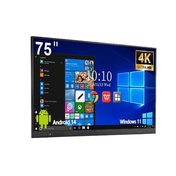 75 Inch 16 RAM 512G ROM Interactive Touch Screen Whiteboard For School Classroom