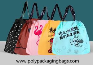 China 3 Colors Gravure Printing Biodegradable Drawstring Plastic Bags For Restaurant wholesale