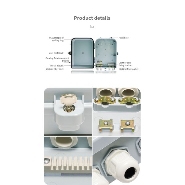 1 point 8/12 core Fiber Splitter Box for Helium Outdoor Waterproof Fiberglass Antenna