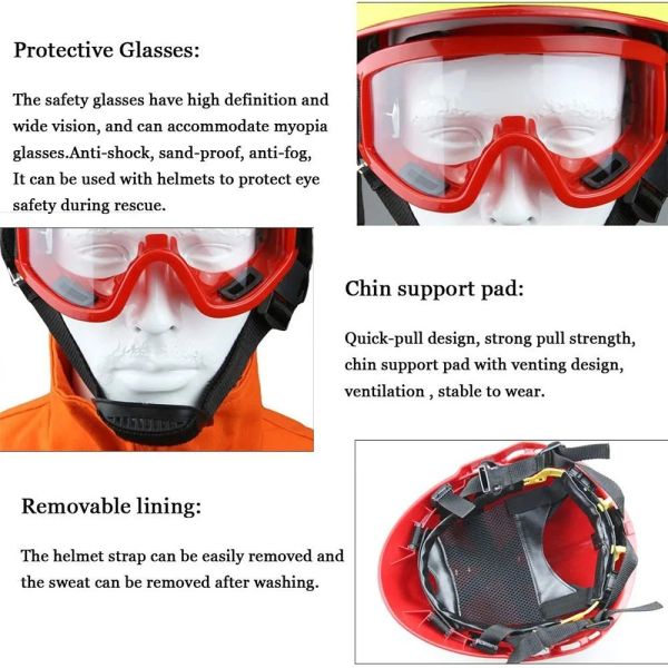 Light Weight Rescue Equipment Fire Helmet With Flashlight