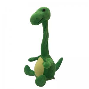 China 35cm Green Dinosaur Plush Toy Recording & Speaking While Twisting Neck wholesale