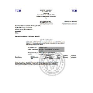 Shenzhen Shiningworth Technology Co., Ltd. Certifications