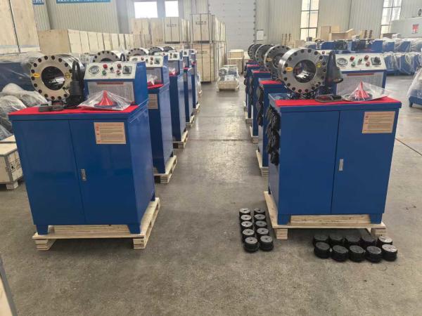 Quality 6-51mm  2" Hose Basic Model Button System Blue Color Matching Dies Big Power Portable Hose Crimping Machine Excavator Hose Press Tool Hydraulic Hose Crimper for sale