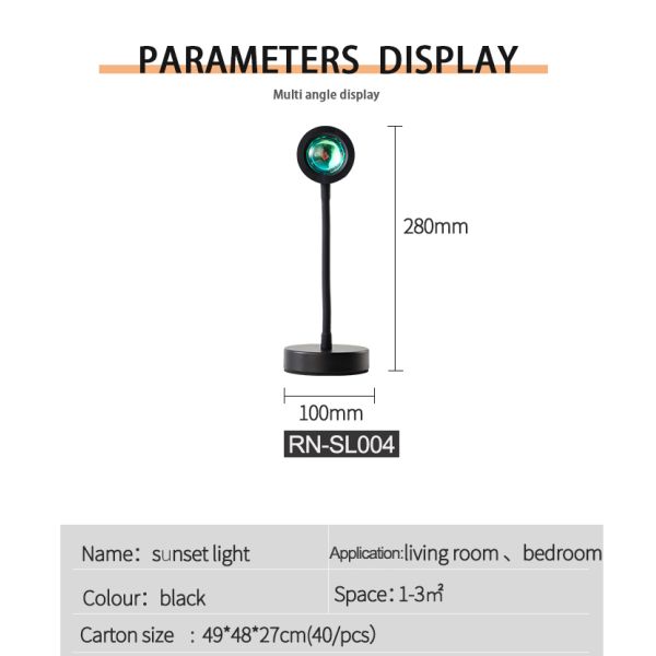 Sunset Projection Lamp Night Light Background Light Modern USB Lamp Sunset Light For Decoration Photography
