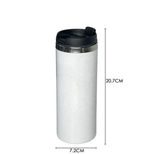 15oz 450ml White Sublimation Sport Water Bottle Blanks Straight Double Wall Vacuum Stainless Steel Sublimation Tumbler
