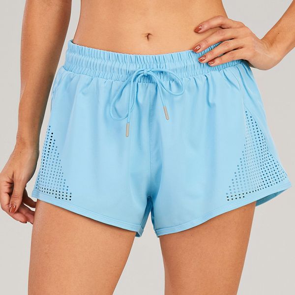 Oem Factory Manufacturer Custom Logo Summer Women'S Exercise Youth Double-Layer Fitness Quick Dry Shorts